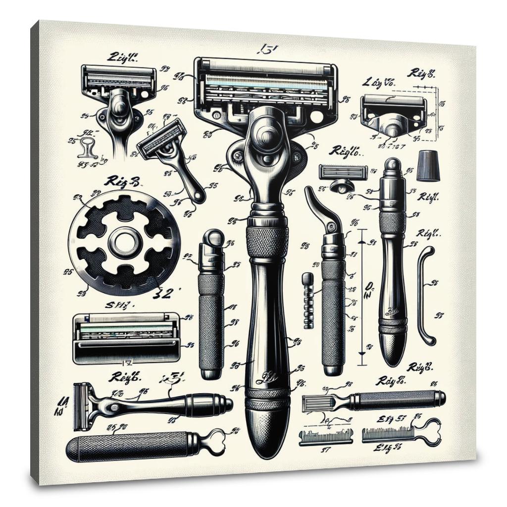 Charcoal-Infused Razor Patent Sketch Canvas