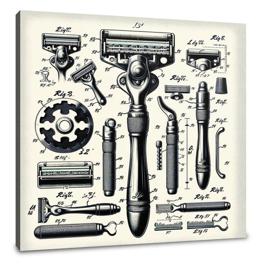 Charcoal-Infused Razor Patent Sketch Canvas