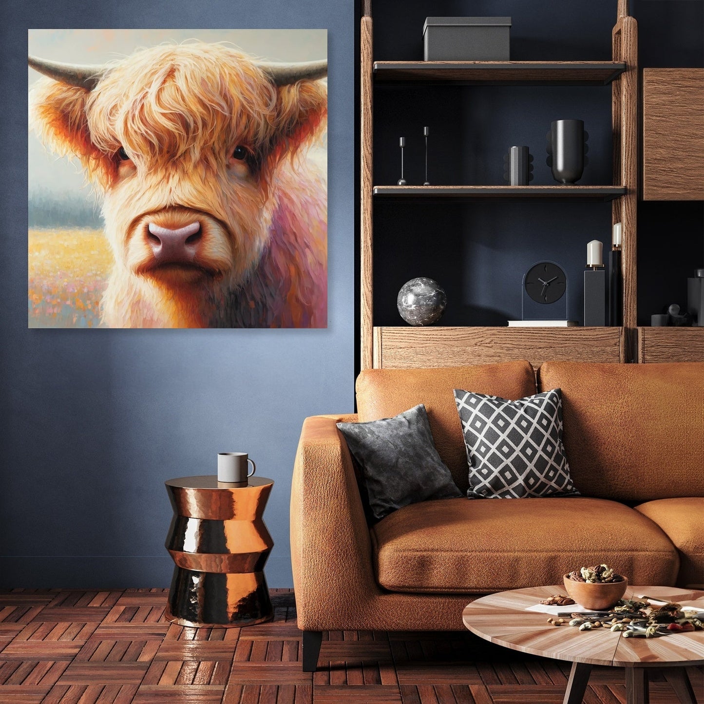 Gentle Highland Cow Gaze Canvas