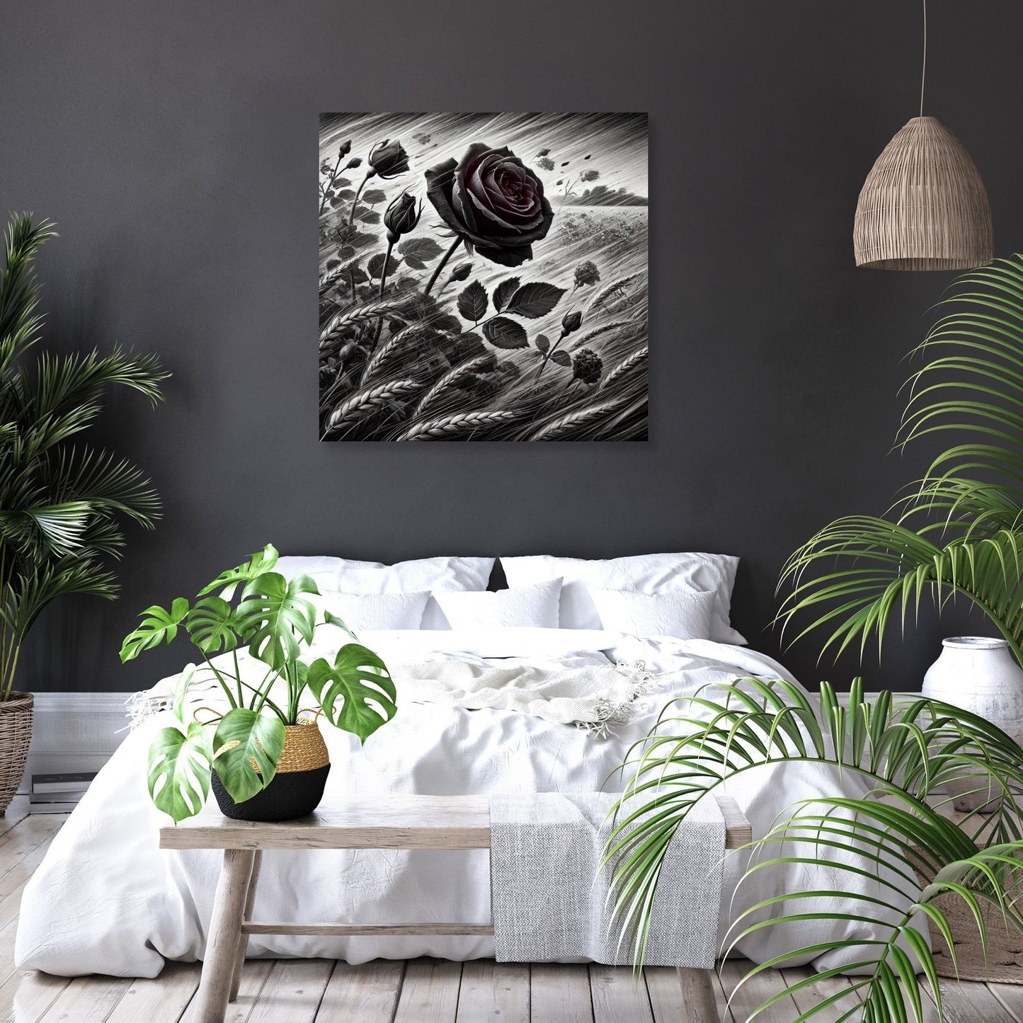 Burgundy Wind Rose Canvas