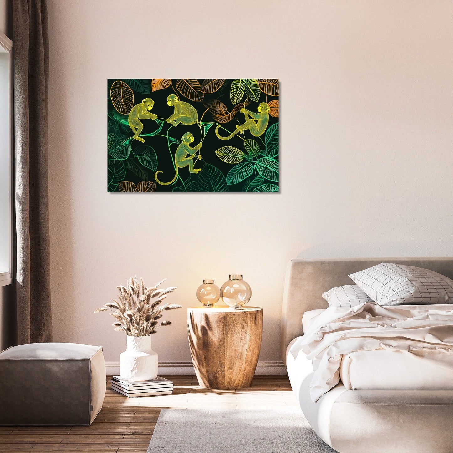 Swinging Monkeys Jungle Canvas