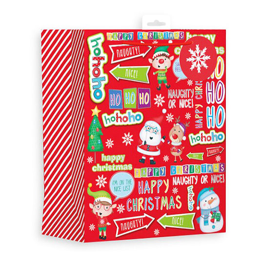 Large Christmas Gift Bag with Festive Design (W265 x H330 x D140 mm)