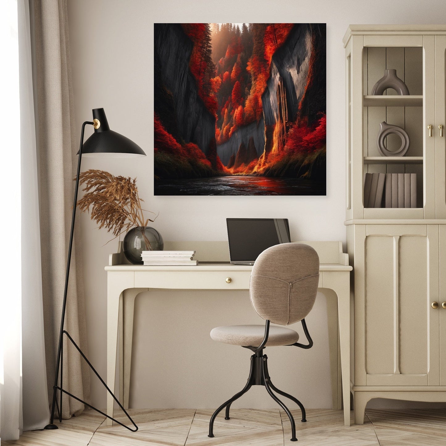Autumn Canyon River Canvas