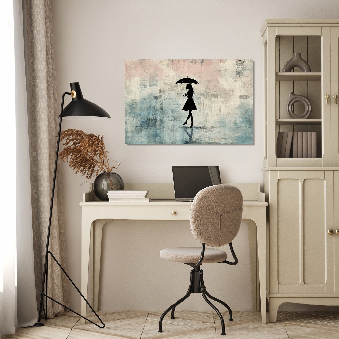 Woman with Umbrella Canvas