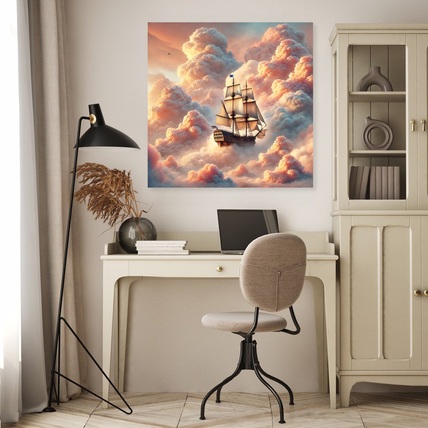 Pastel Dream Ship Canvas