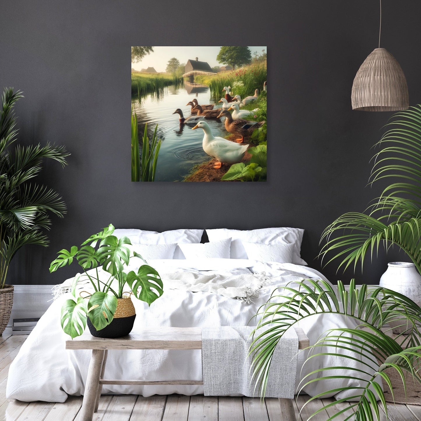 Pondside Ducks Canvas