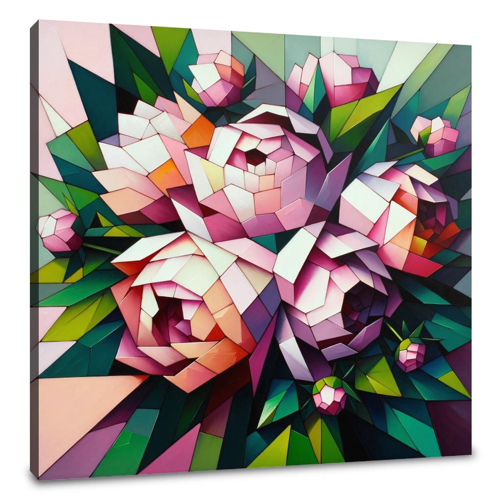 Peony Mosaic Canvas