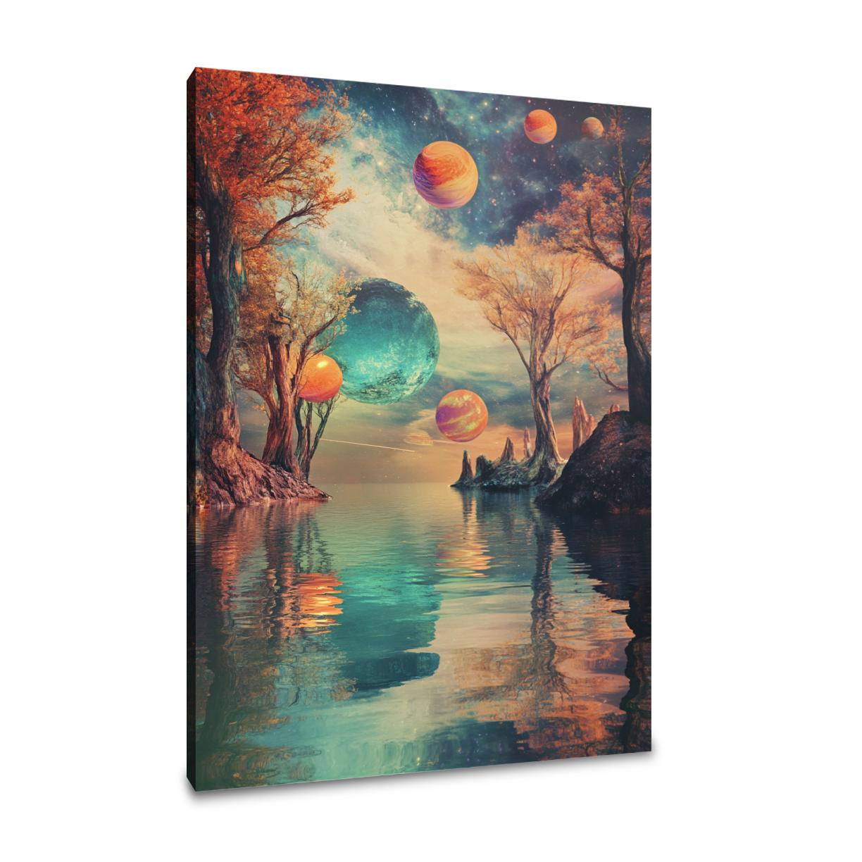 Planetary Leaves Canvas