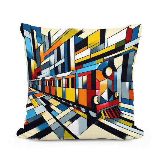 Cubist Conveyance Cotton Cushion