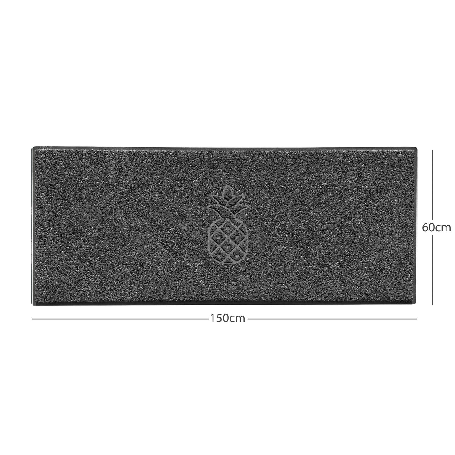 Embossed Pineapple Grey Spaghetti Door Mat