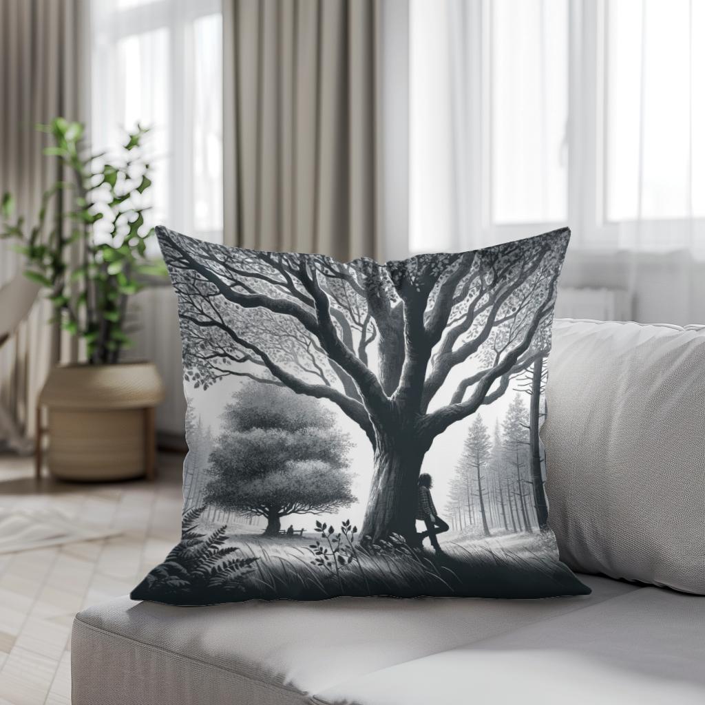 Silver Silhouettes Unite Cotton Cushion