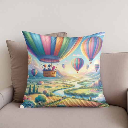 Balloon Adventure Cotton Cushion
