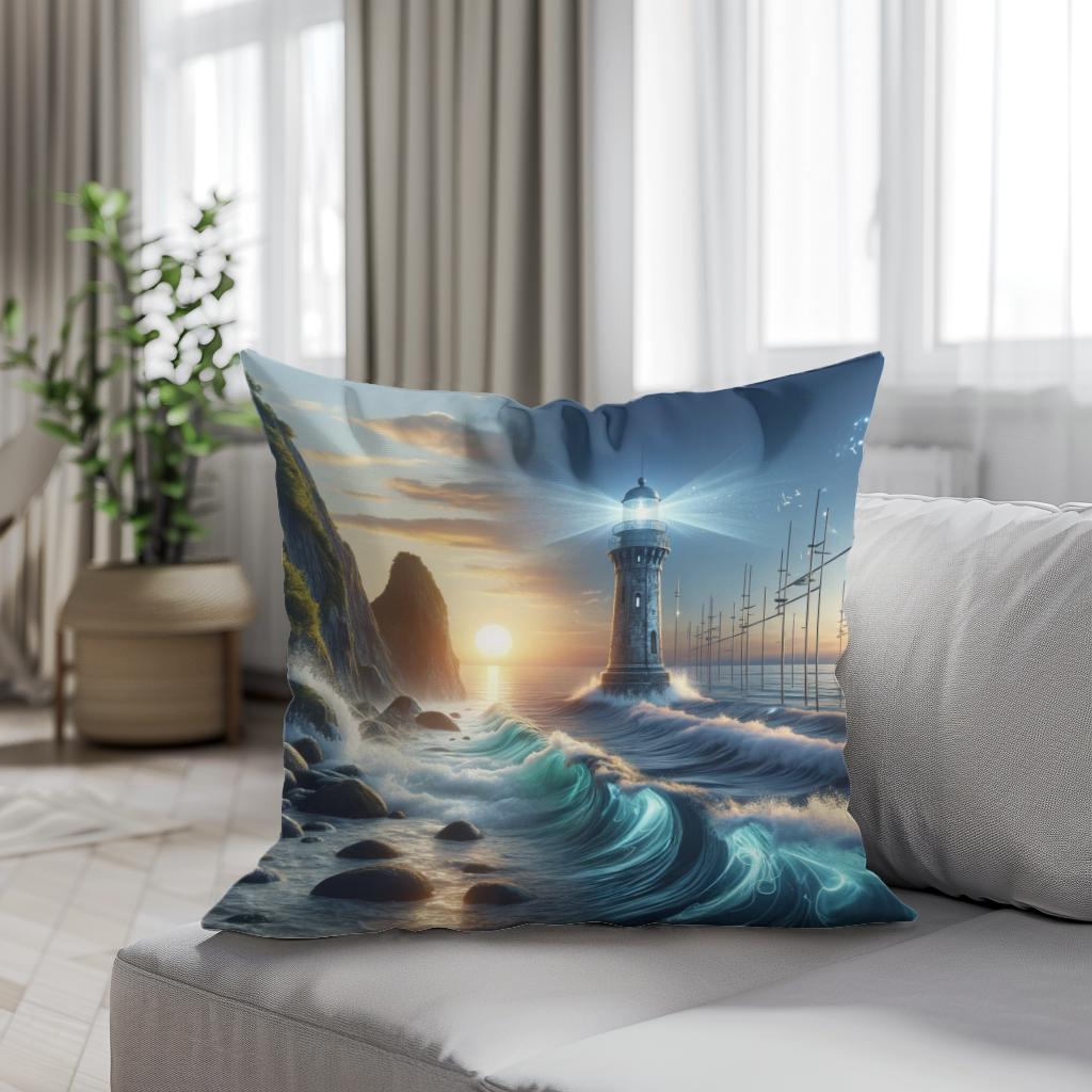 Serenity Shores Beacon Cotton Cushion