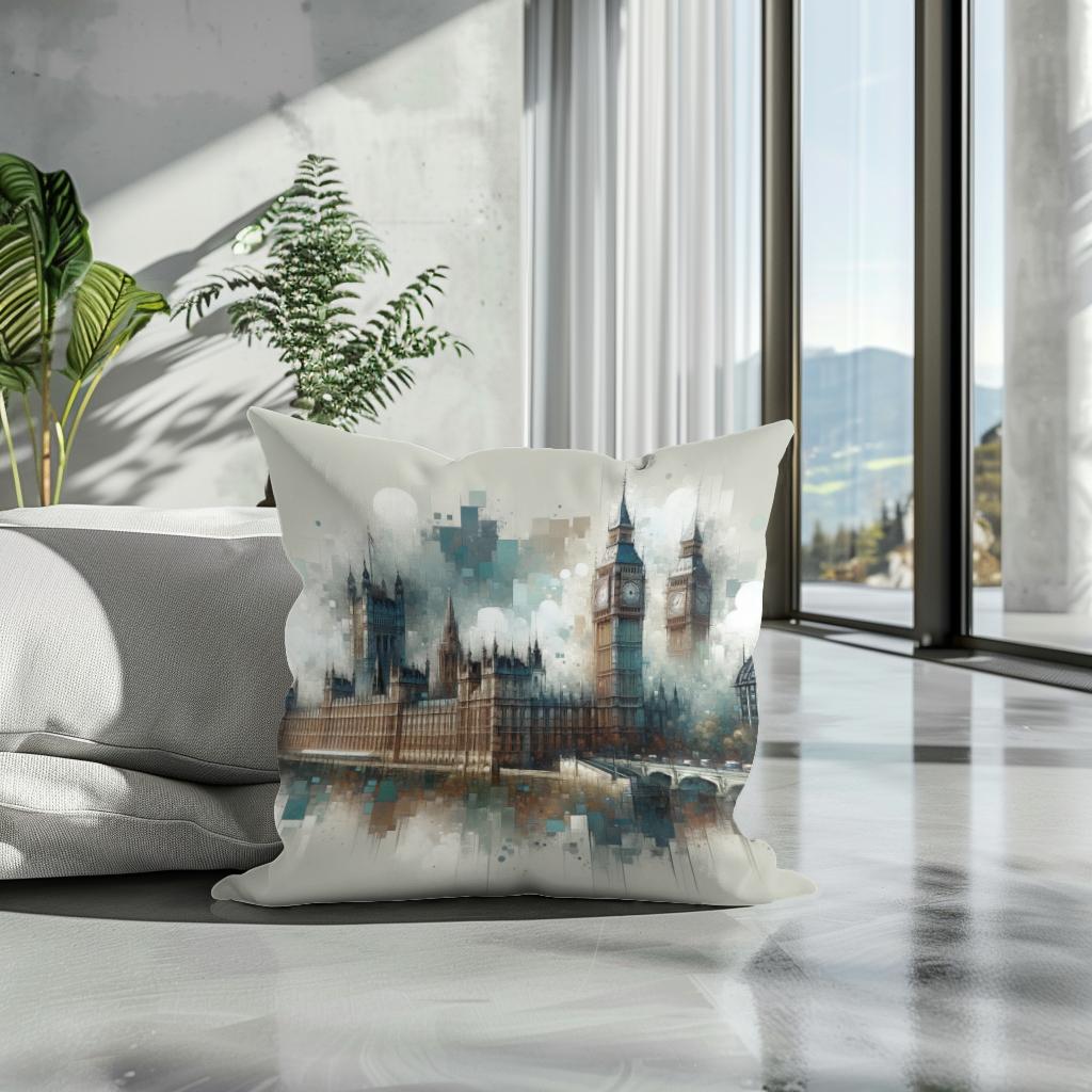 London's Timeless Echo Cotton Cushion