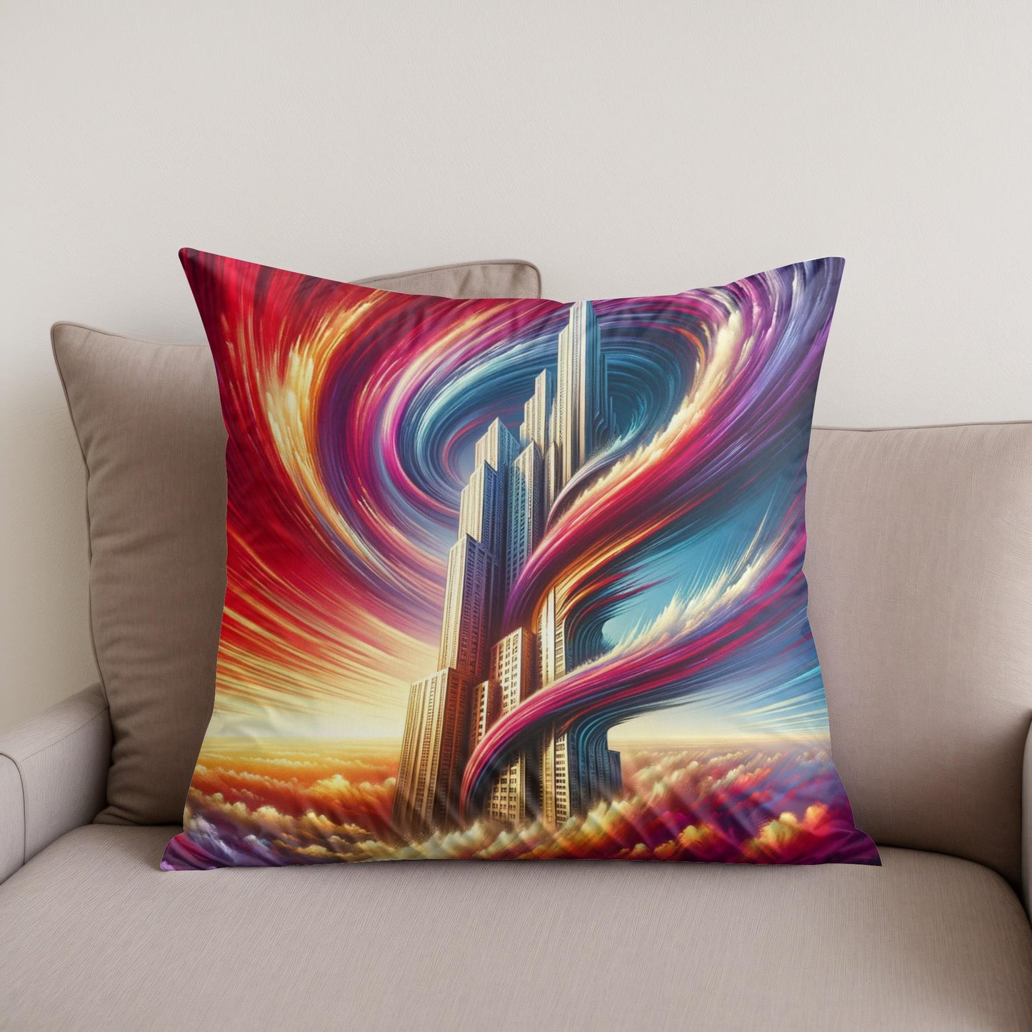 Surreal Heights Cotton Cushion