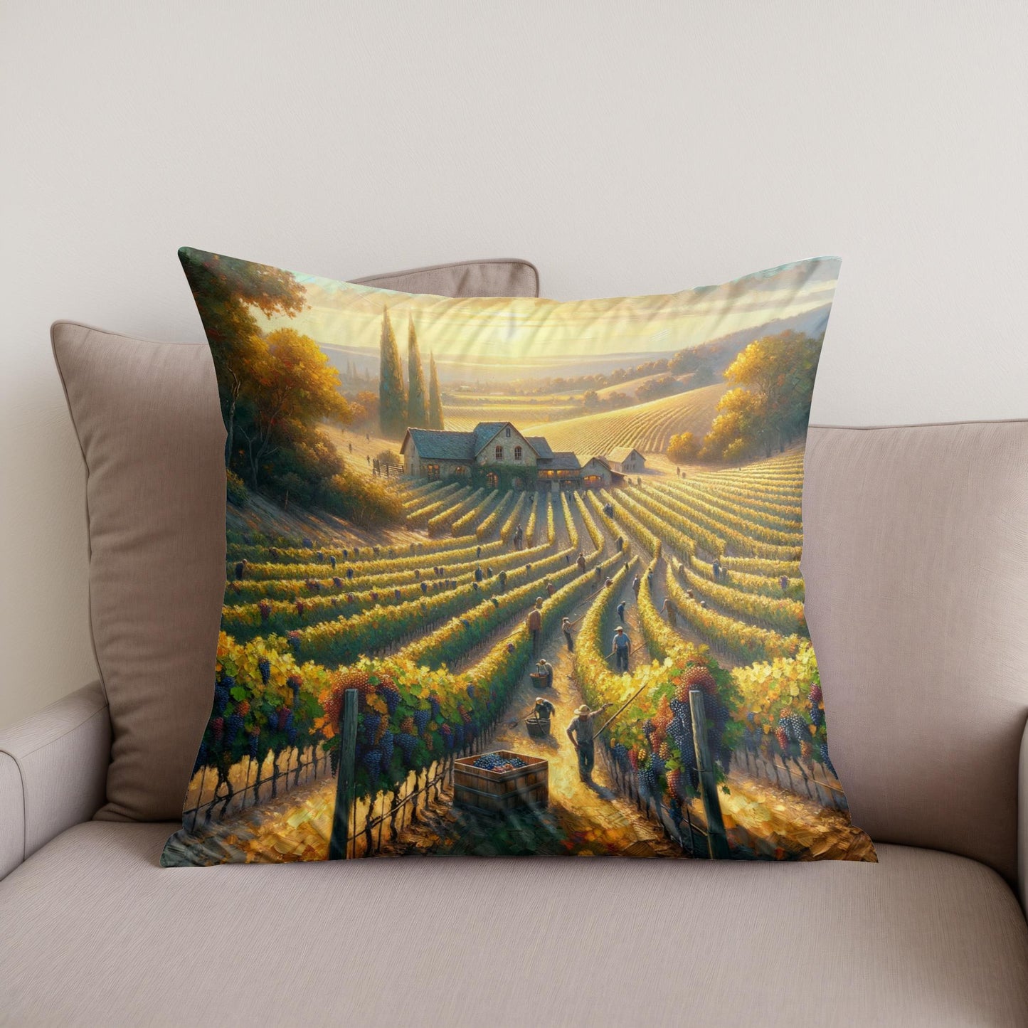 Harvest Vineyard Cotton Cushion
