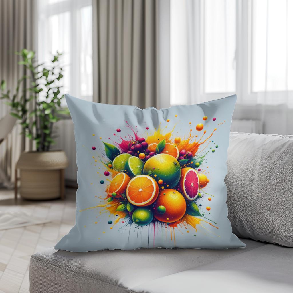 Abstract Citrus Fusion Cotton Cushion