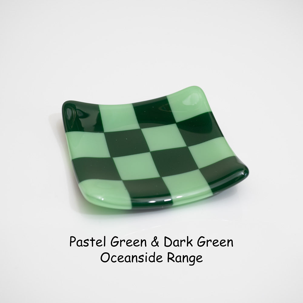 8cm Chequered Dual Coloured Shallow Dish - Oceanside Collection
