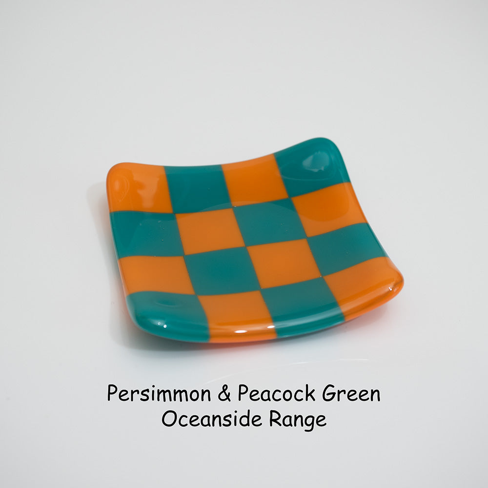 8cm Chequered Dual Coloured Shallow Dish - Oceanside Collection