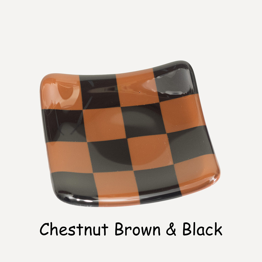 8cm Chequered Dual Coloured Shallow Dish - Oceanside Collection