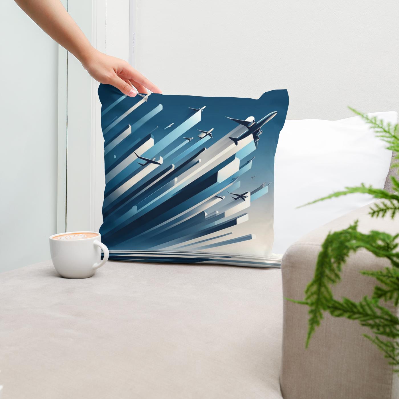 Ascension in Blue Cotton Cushion