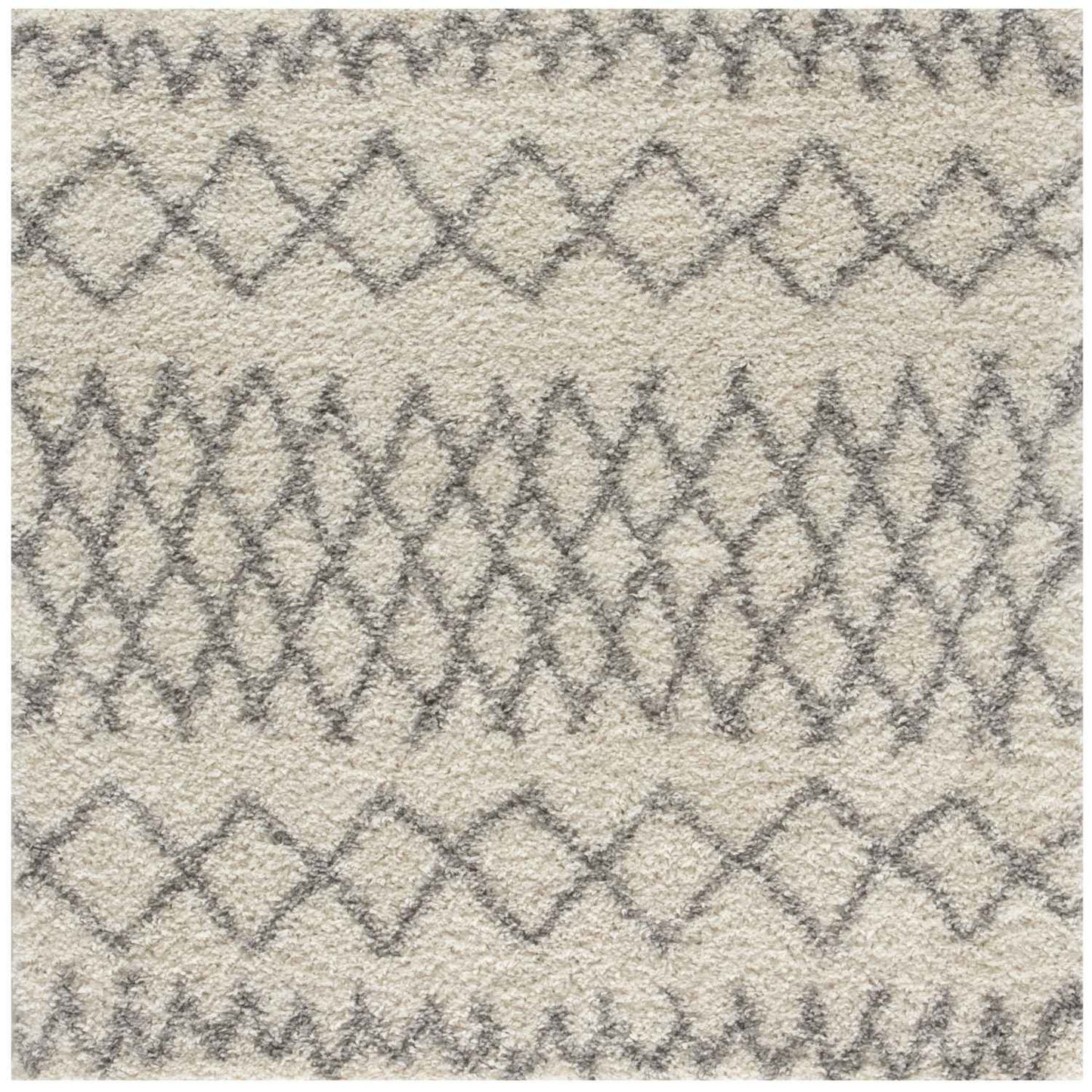 Moroccan Ivory Grey Shaggy Rug | 900