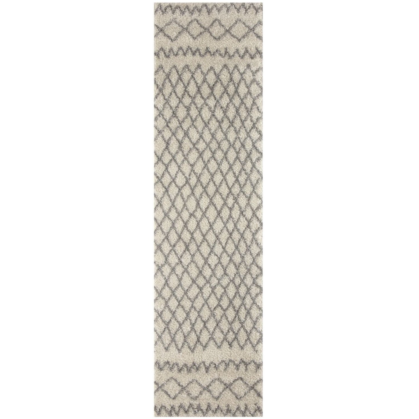 Moroccan Ivory Grey Shaggy Rug | 900