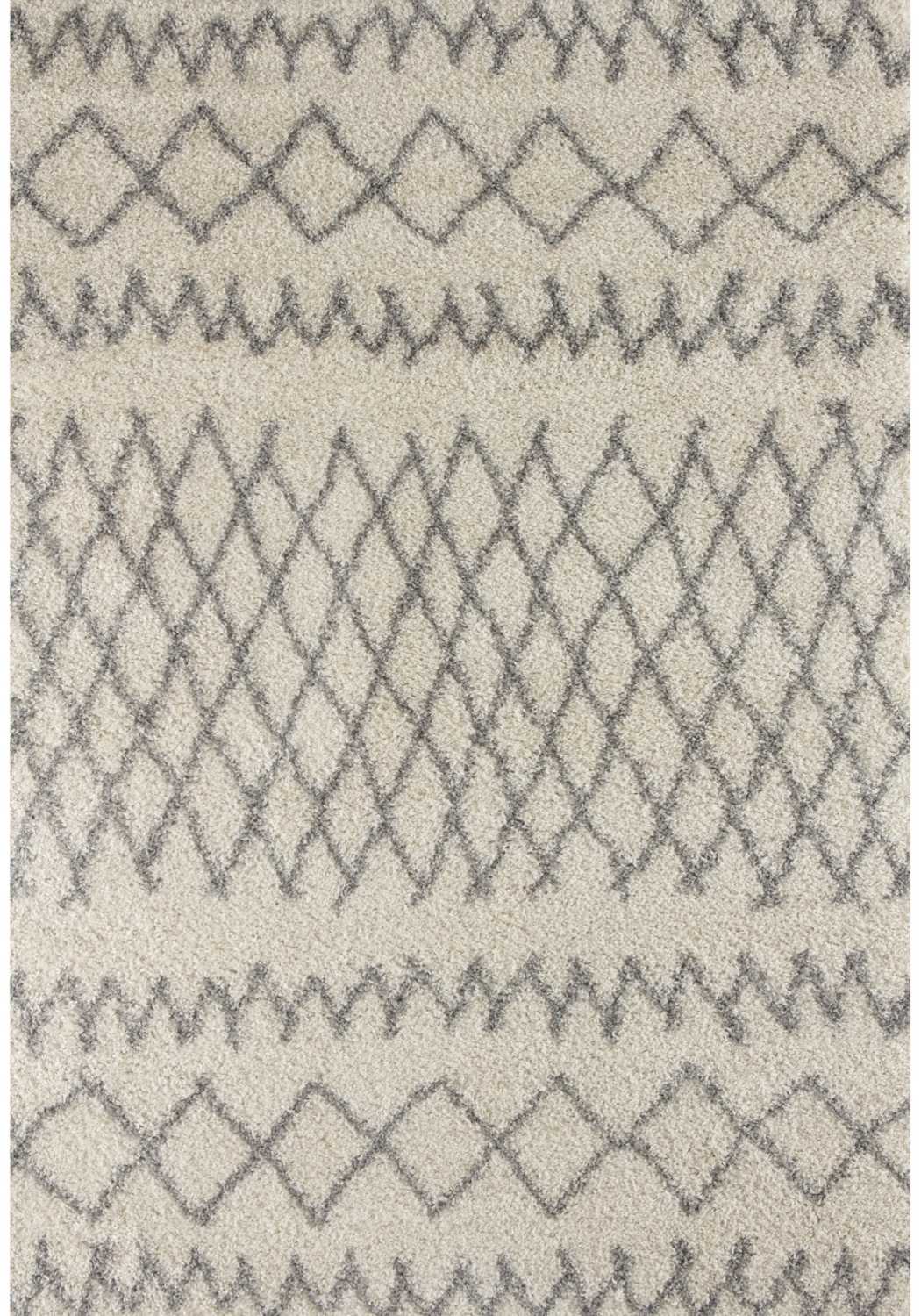 Moroccan Ivory Grey Shaggy Rug | 900