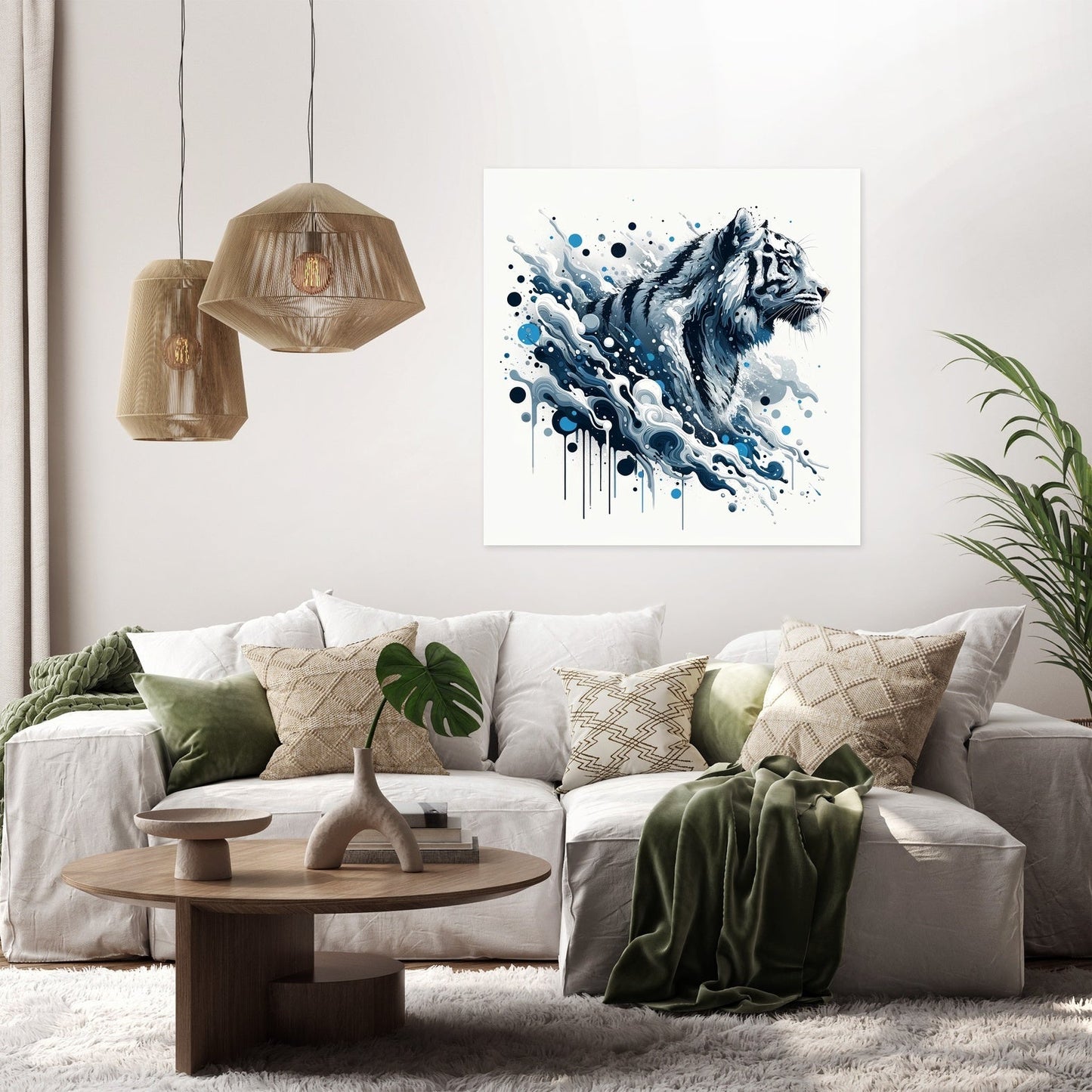 Winter Tiger Abstract Canvas