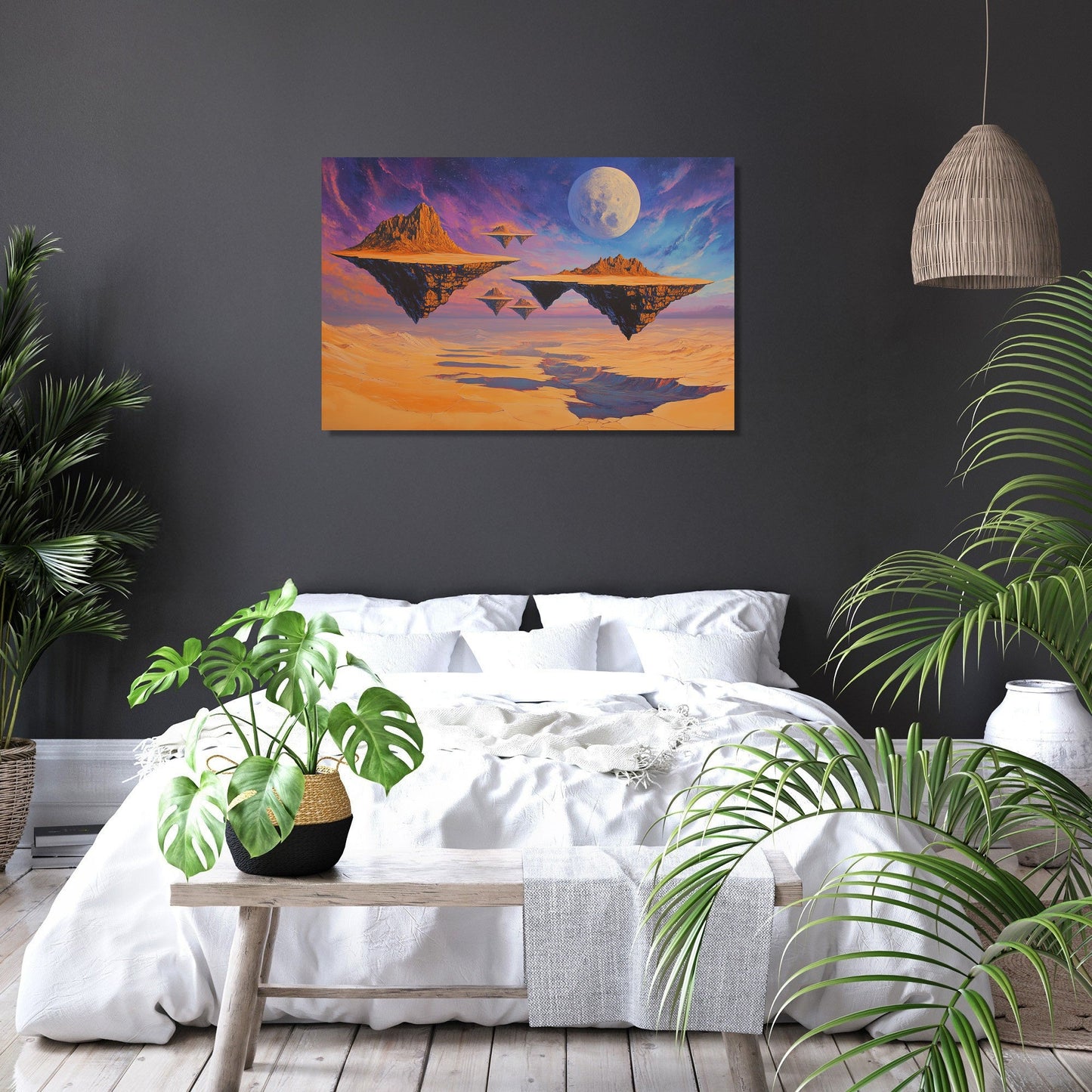 Floating Desert Moon Canvas