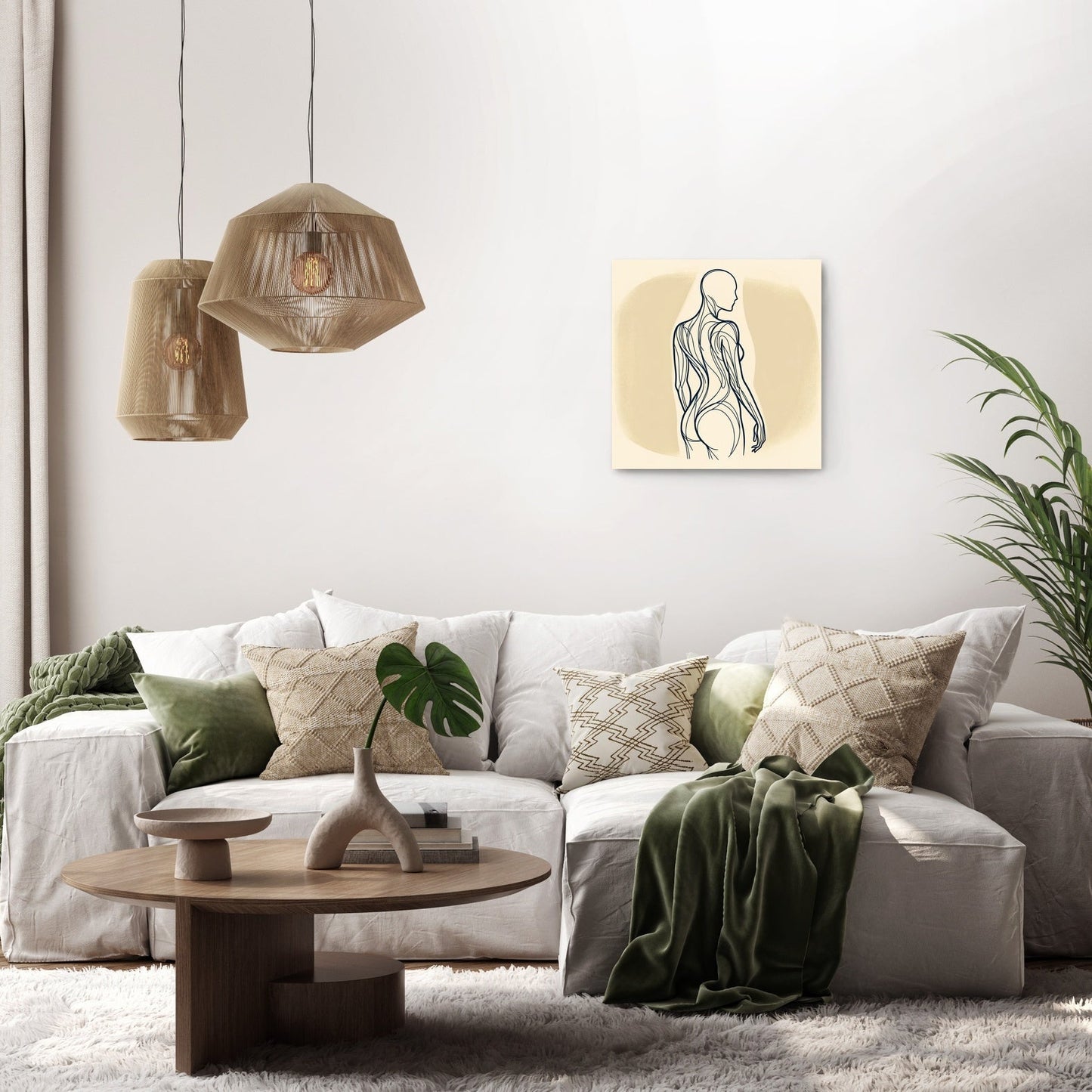 Elegance in Line: Human Contours Canvas
