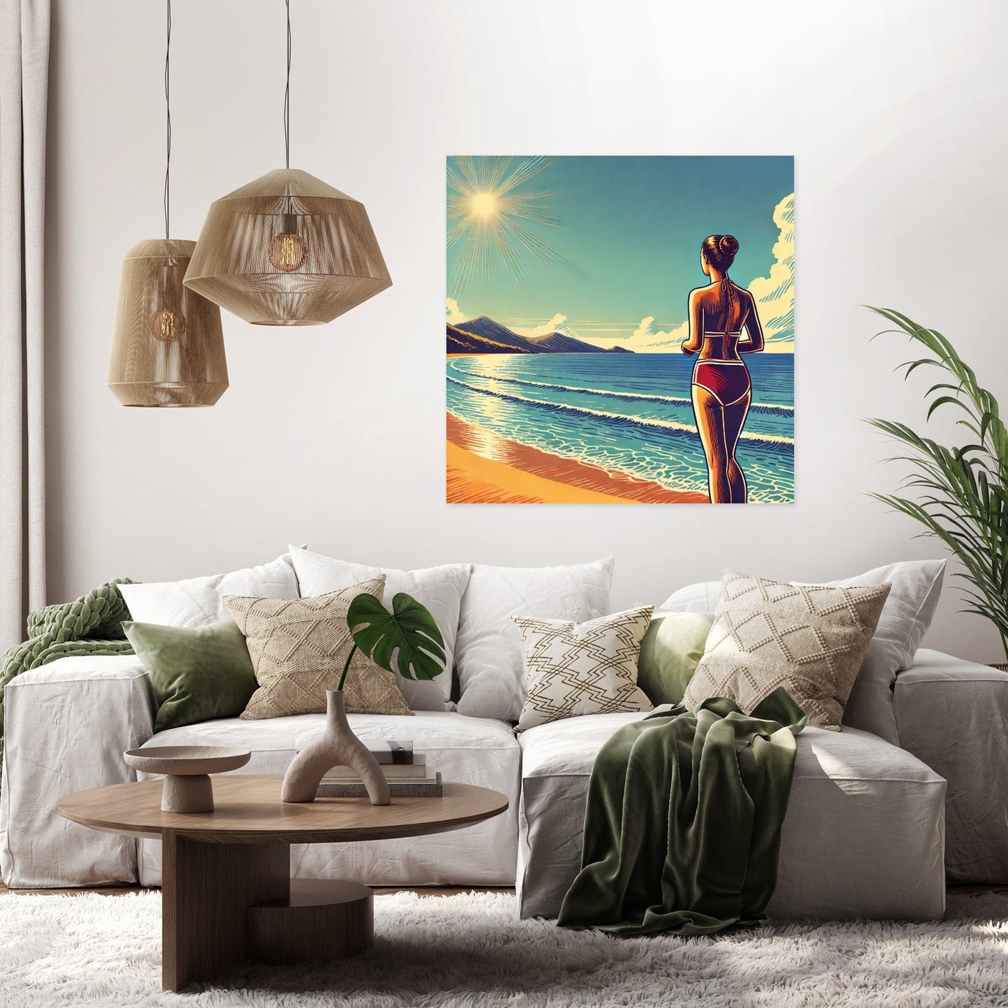 Sunset Beach Reflection Canvas