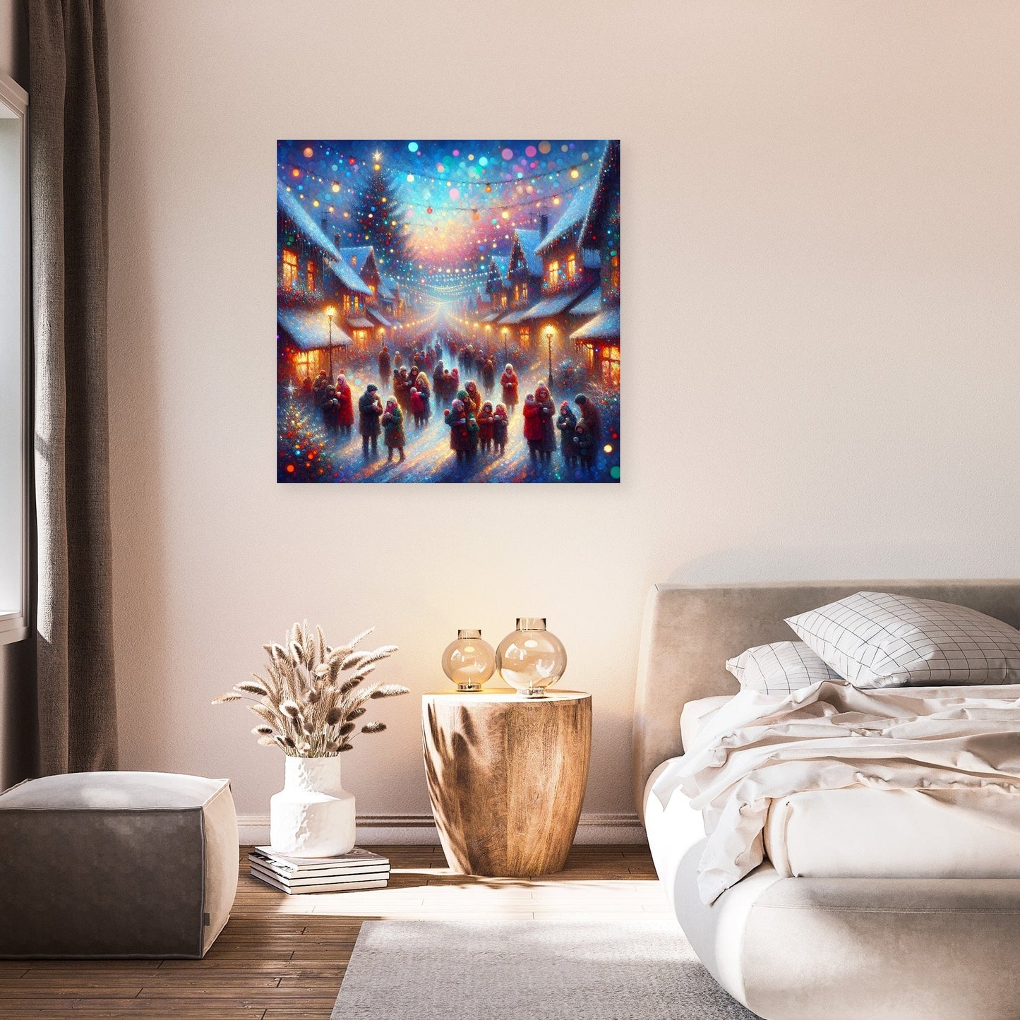 Nostalgic Christmas Village Canvas