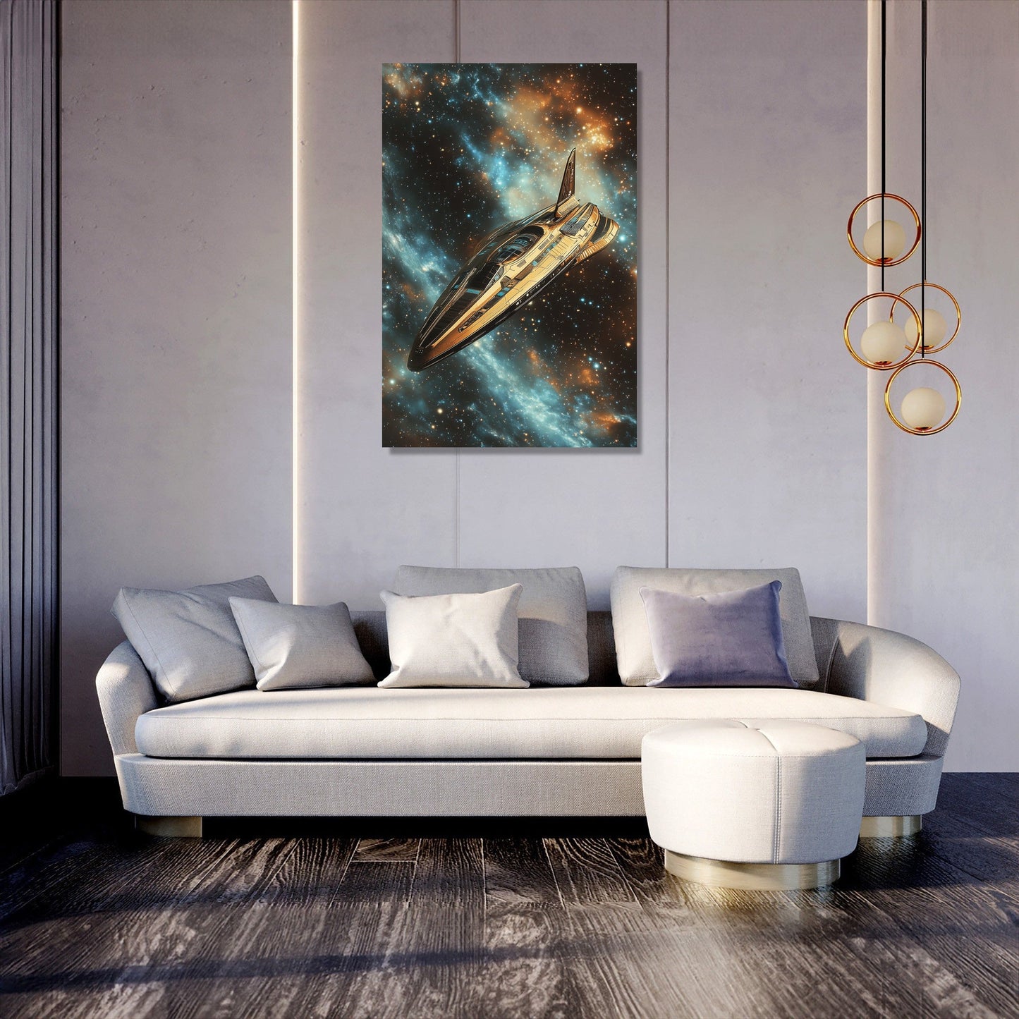 Retro Spaceship Canvas