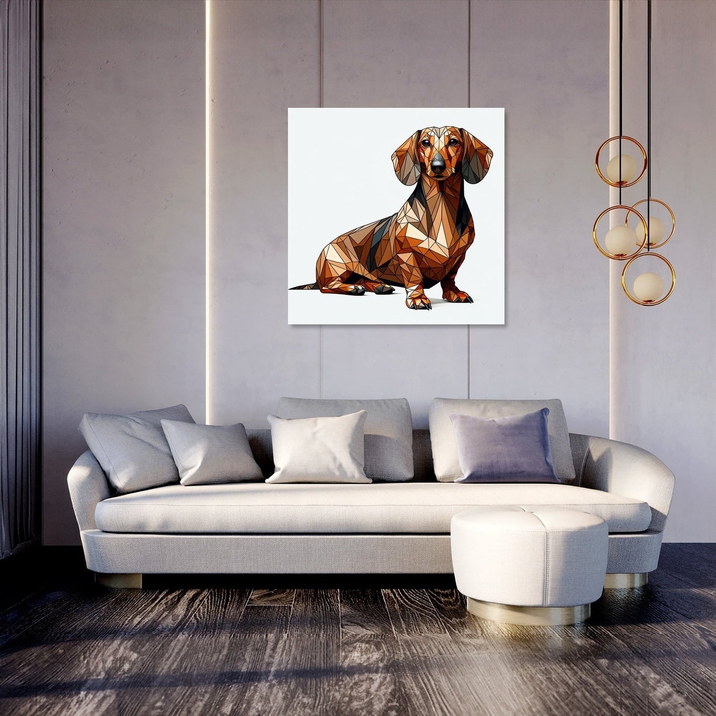 Geometric Dachshund Canvas