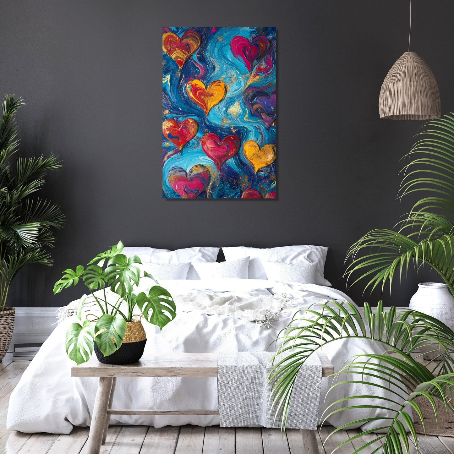 Abstract Hearts Canvas