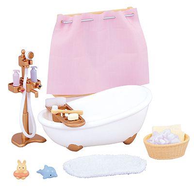 Sylvanian Families Bath & Shower Set Furniture Playset for Ages 3 & Up