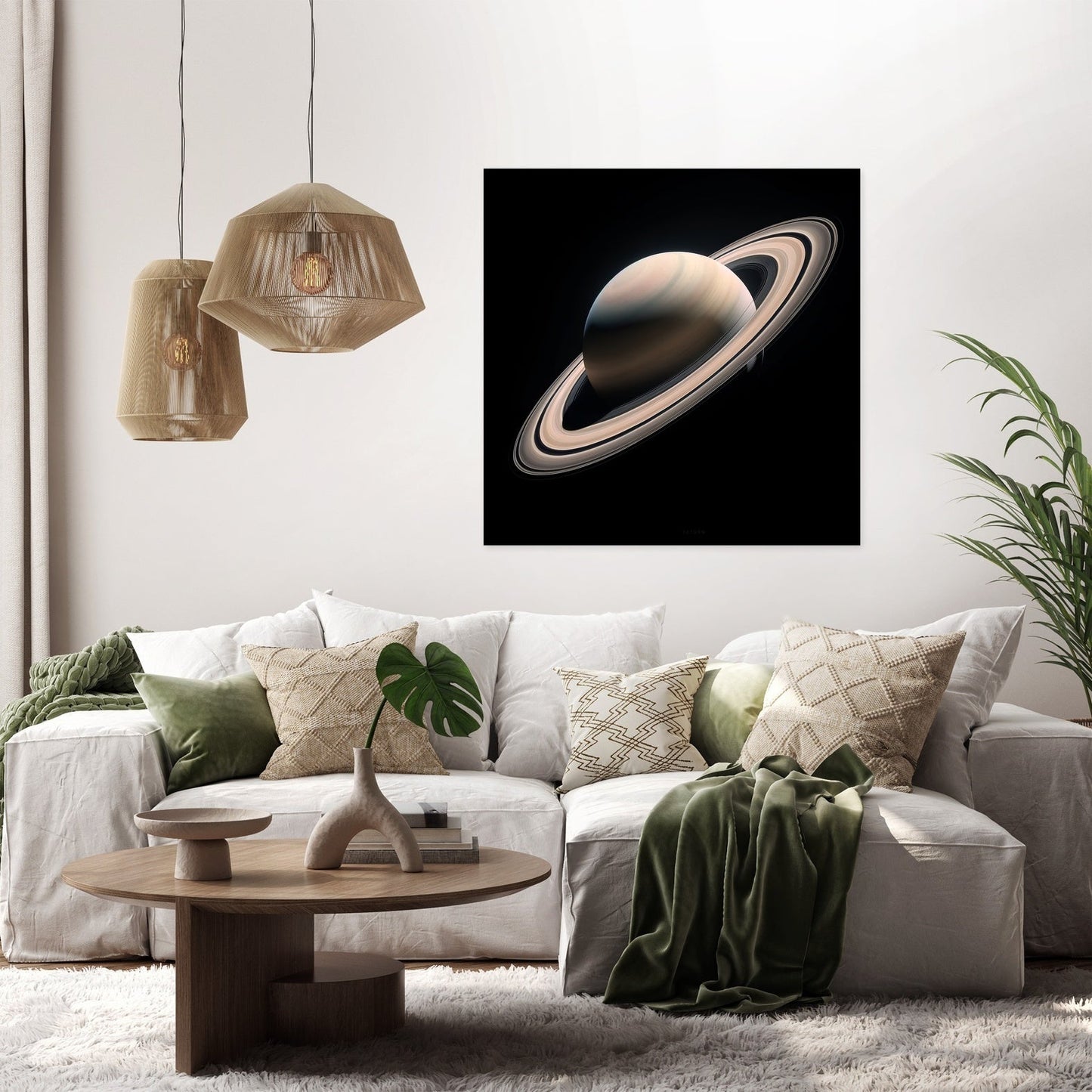 Saturn's Celestial Solitude Canvas