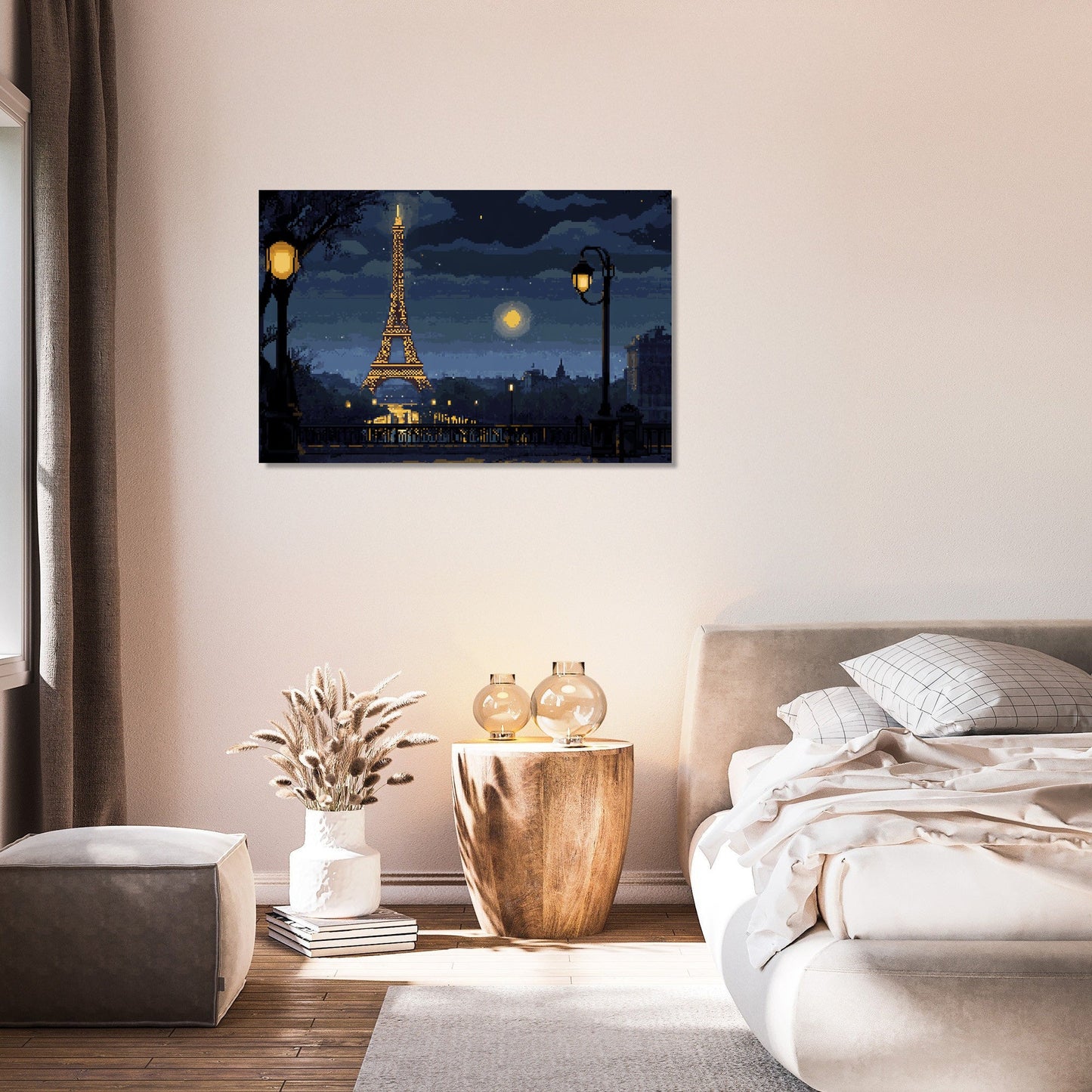 Eiffel Tower Night Canvas