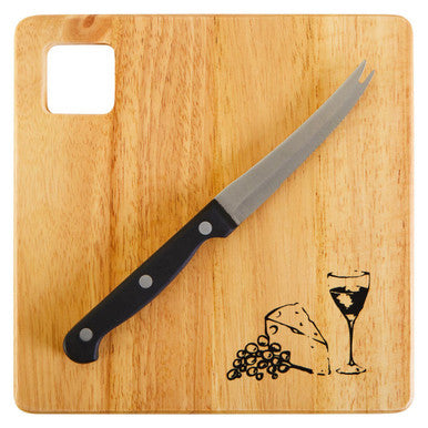 Cheese Board and Knife Set | Rubberwood