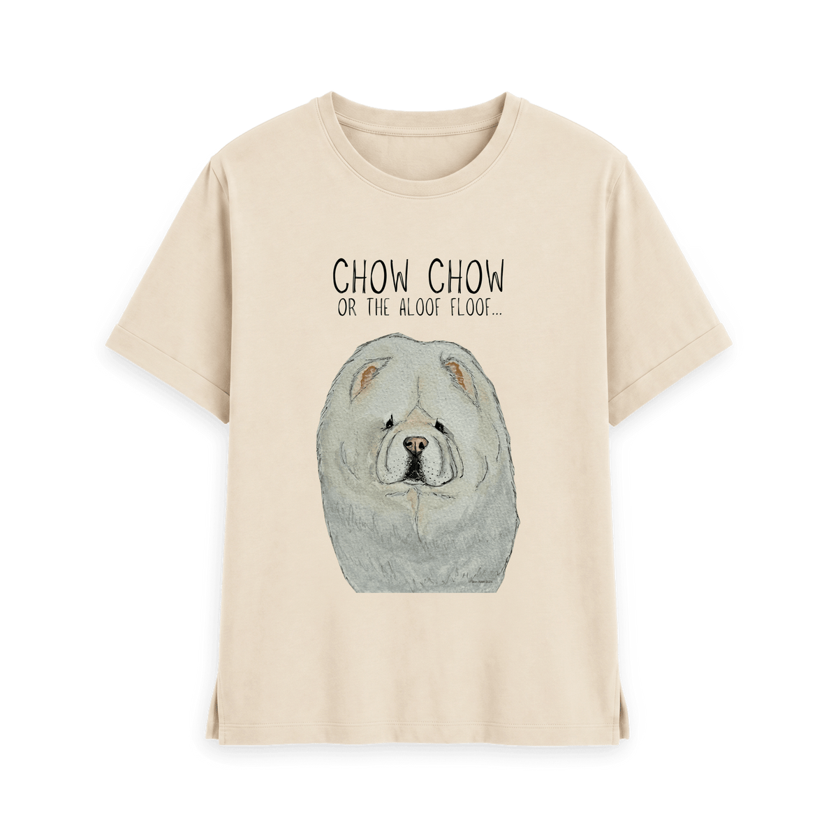 Embrace the Aloof Floof: Cream Chow Chow Women’s Relaxed Fit T-Shirt