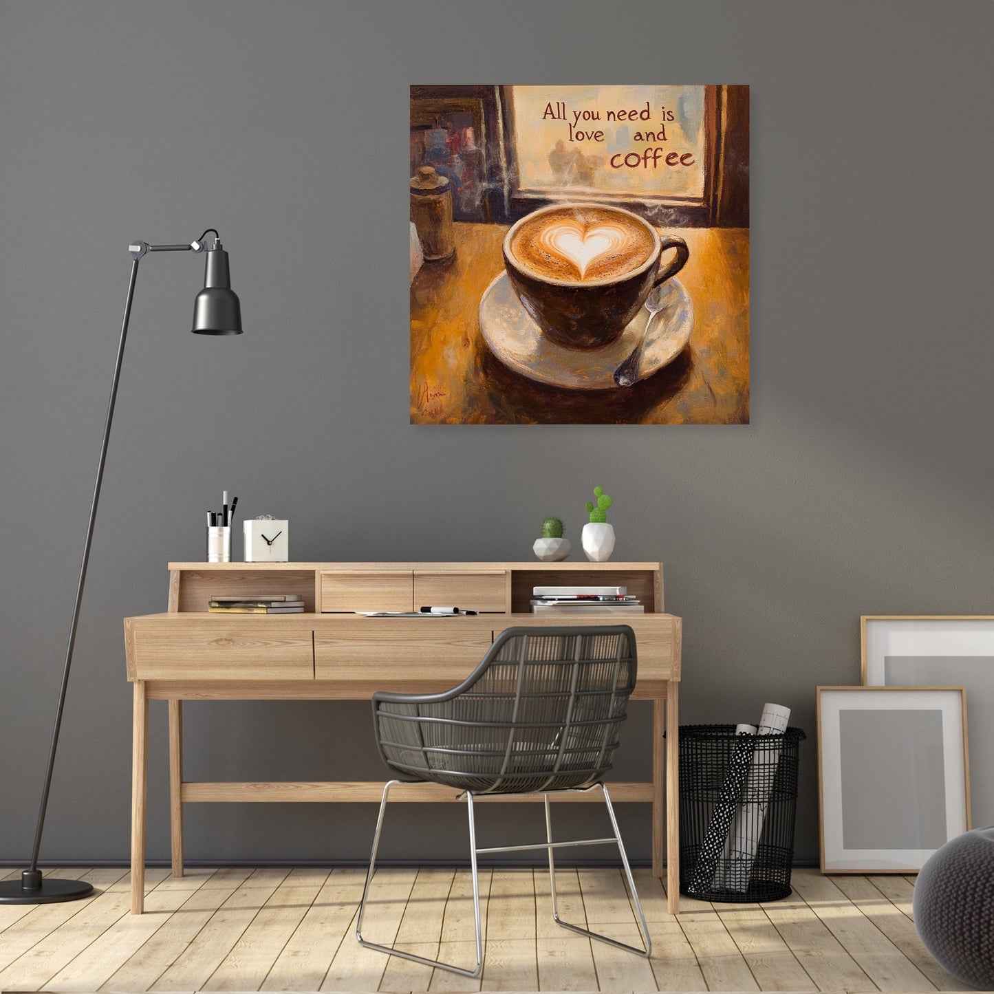 Love & Coffee Heart Canvas