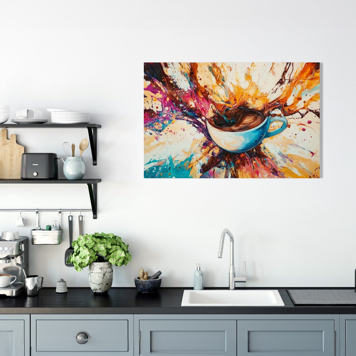 Vibrant Coffee Chaos Canvas