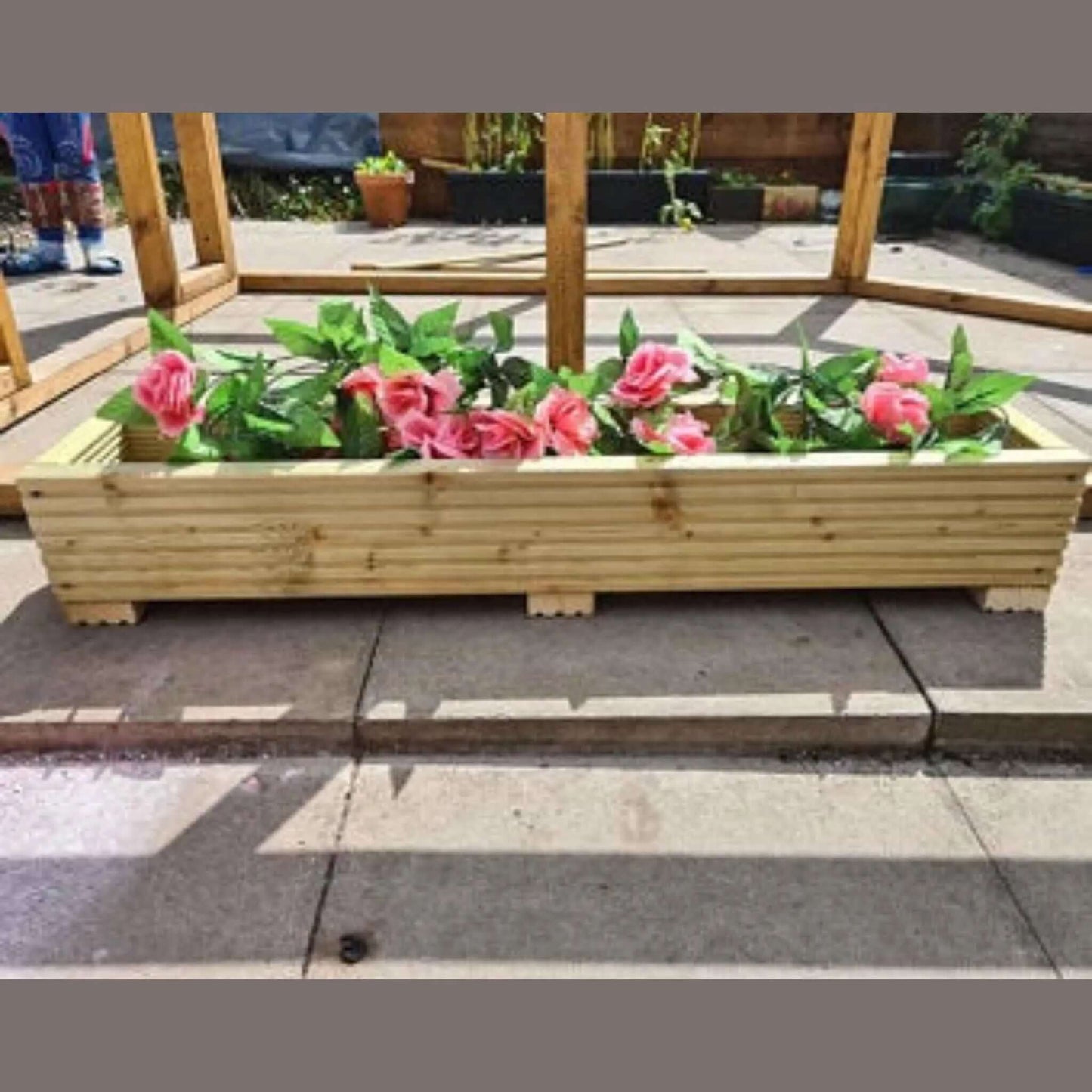 90cm Long Wooden Decking planter 22cm wide