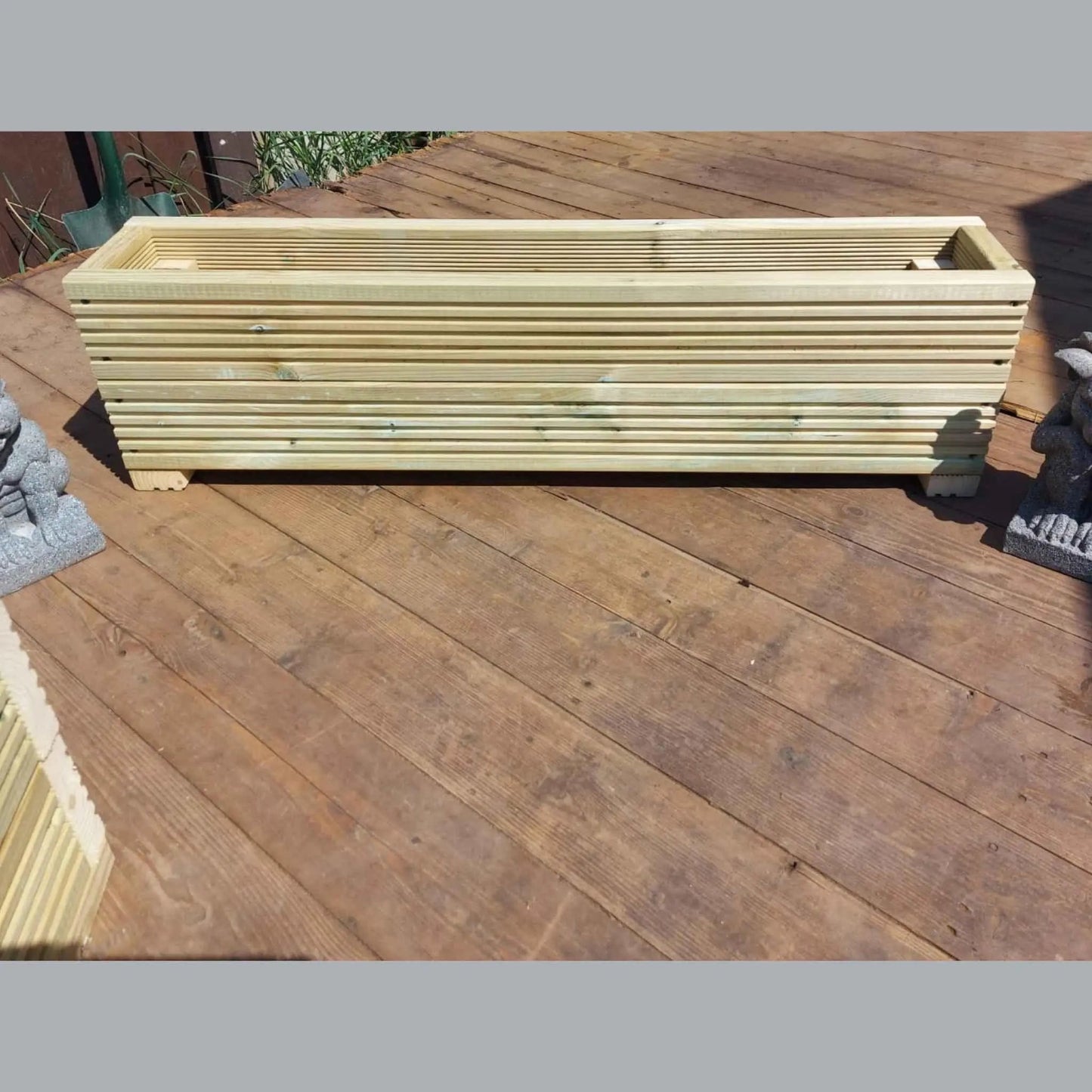90cm long double tier wooden decking planter