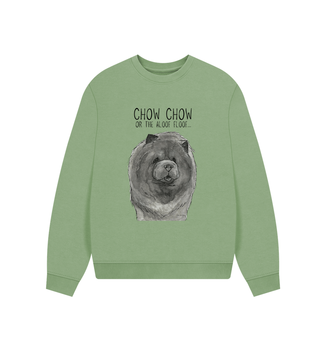 Stay Cozy in the Blue Chow Chow Women’s Oversized Sweatshirt – Featuring The Aloof Floof!