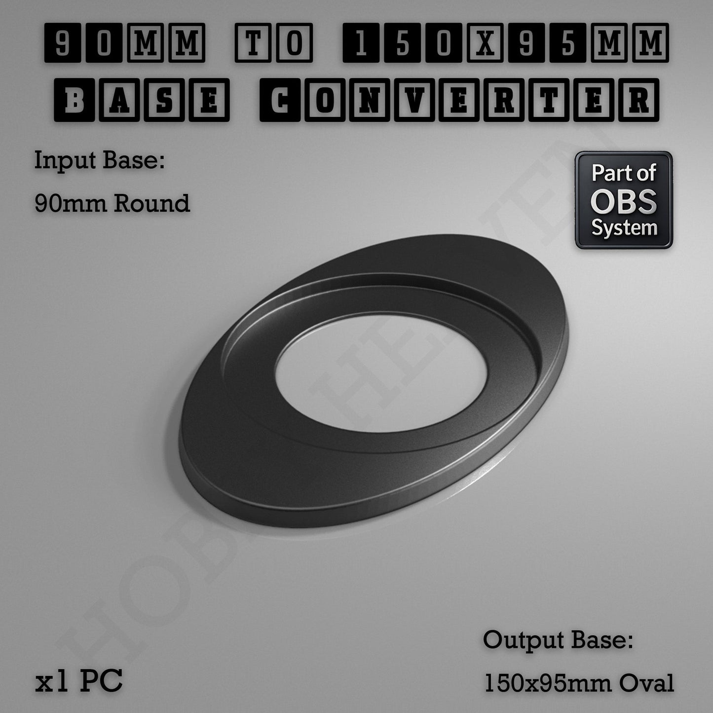 Round To Oval Bases Size Converters 3d Print Full Range