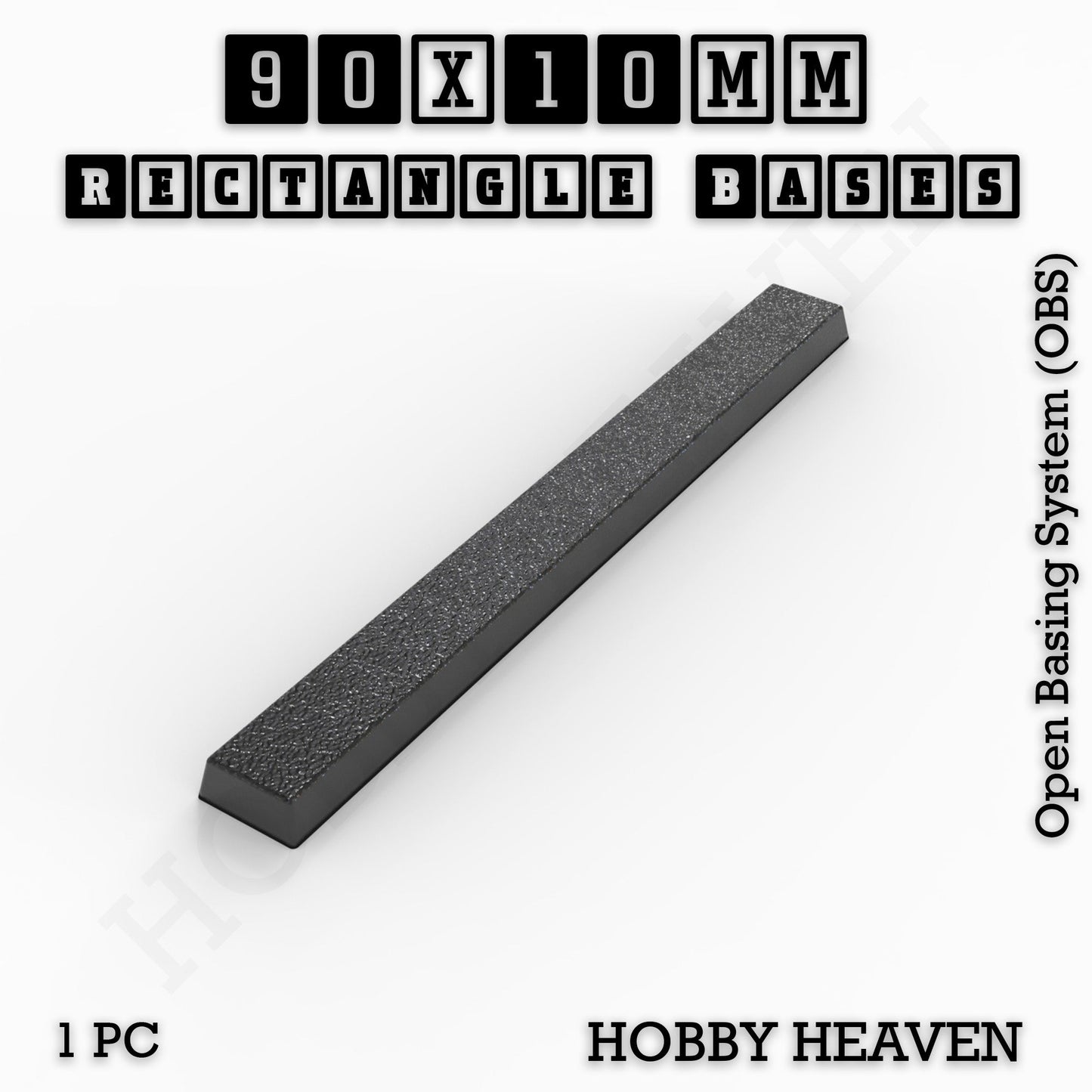 Rectangle Bases Medium Sizes - 75x30mm to 125x40mm and up to 100x90mm Wide - 3D Print Tabletop Games