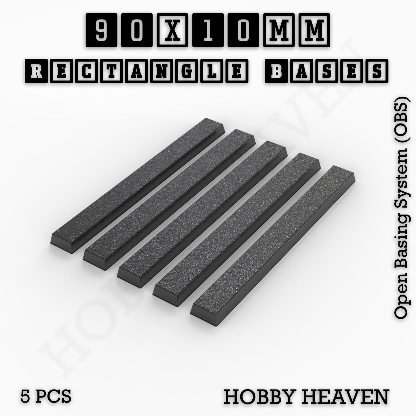 Rectangle Bases Medium Sizes - 75x30mm to 125x40mm and up to 100x90mm Wide - 3D Print Tabletop Games