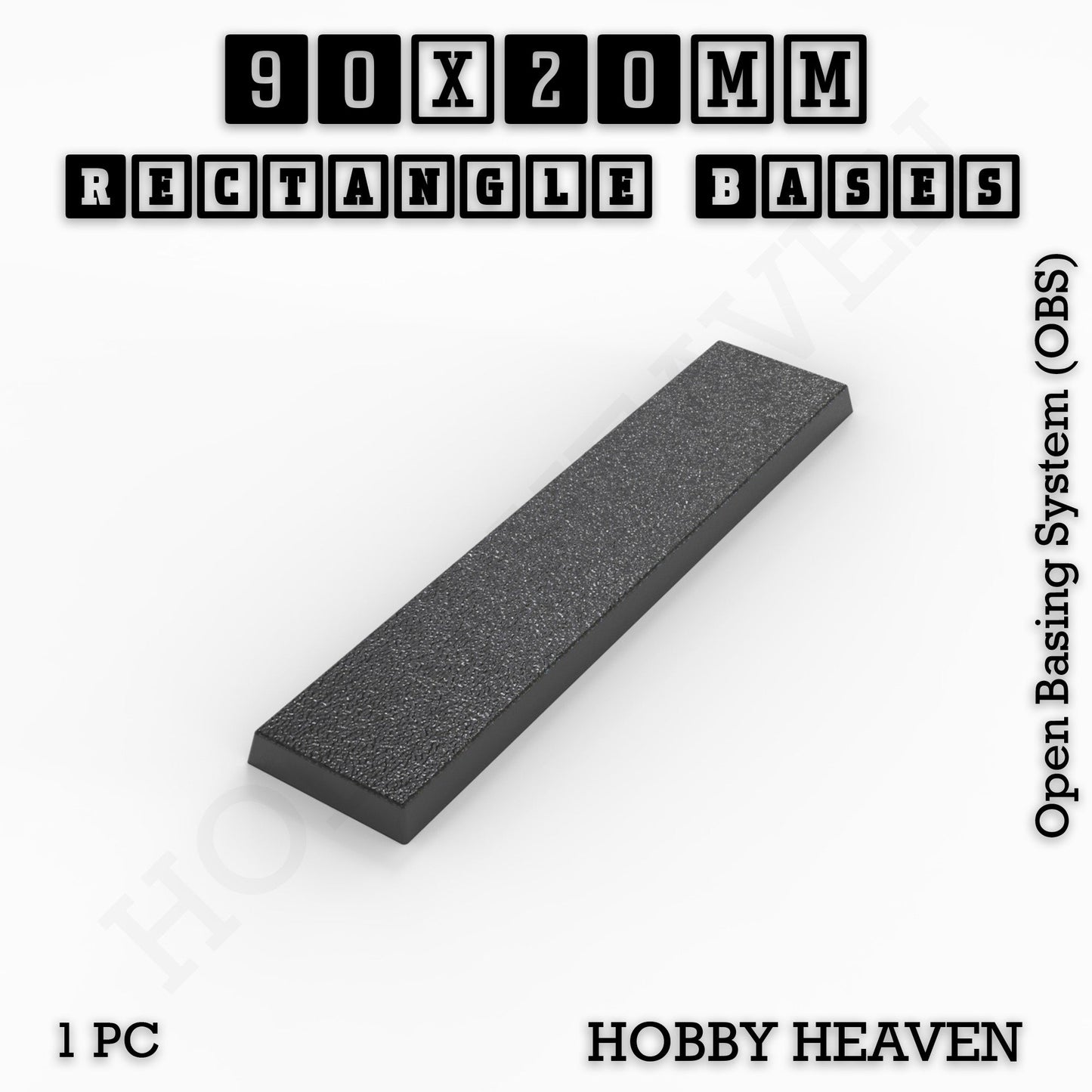 Rectangle Bases Medium Sizes - 75x30mm to 125x40mm and up to 100x90mm Wide - 3D Print Tabletop Games